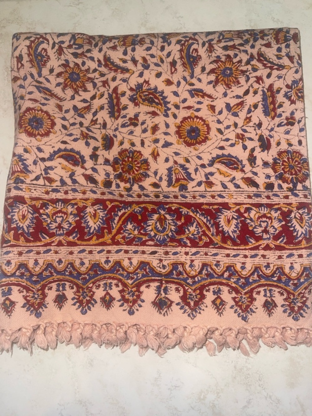 Isfahan Ghalamkar Persian Paisley Textile Block Printed tablecloth